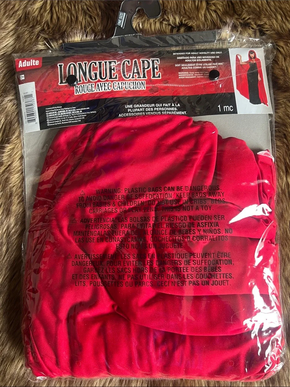 NWT Full-Length Hooded Red Cape - Adult